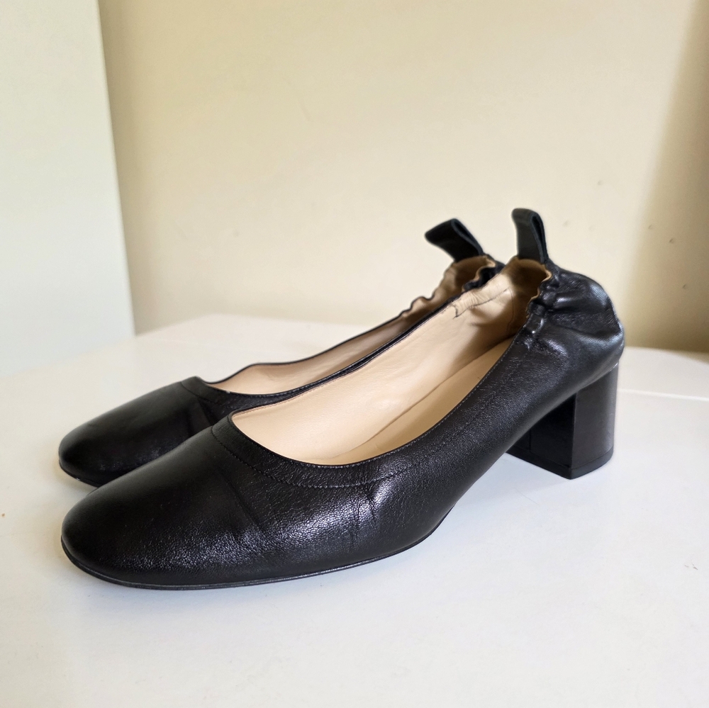 Everlane Black Leather Block Heel Pumps - Picture 7 of 11